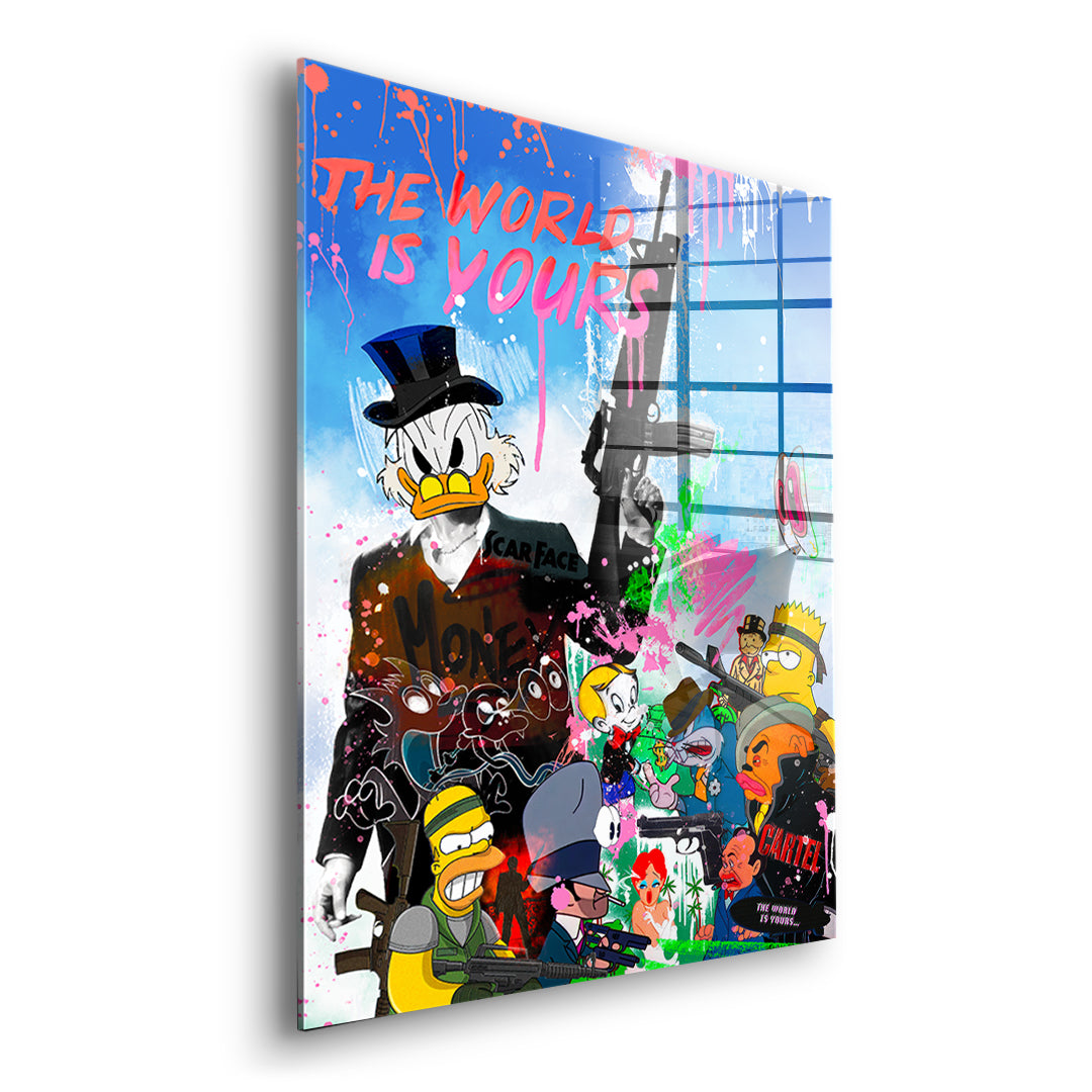 DOTCOMCANVAS Cartoon Cartel Acrylglasbild Seitenansicht ohne Rahmen