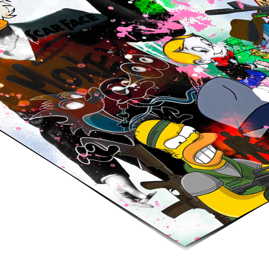 DOTCOMCANVAS Cartoon Cartel Poster Eckdetail