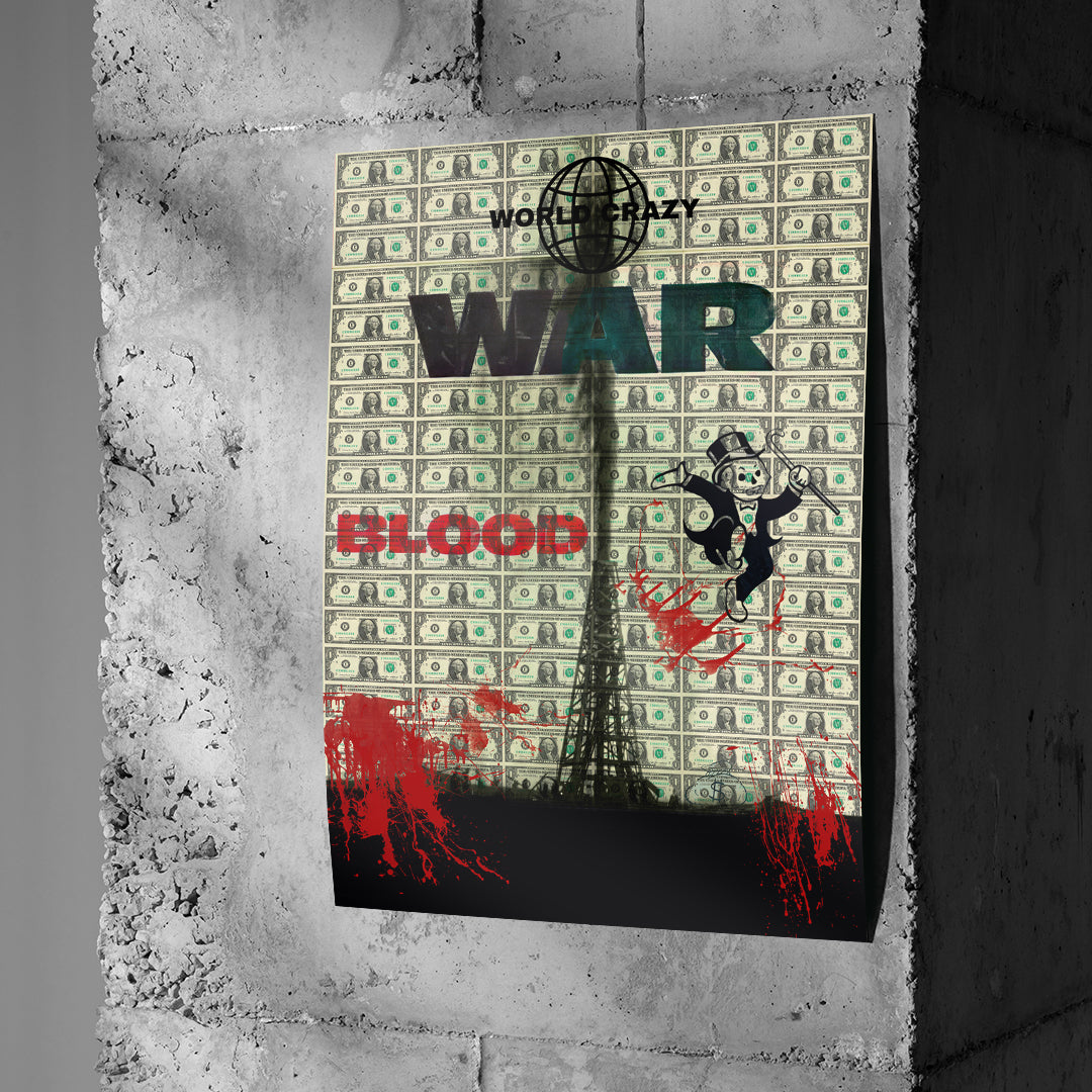 World Crazy Poster Beton Wand