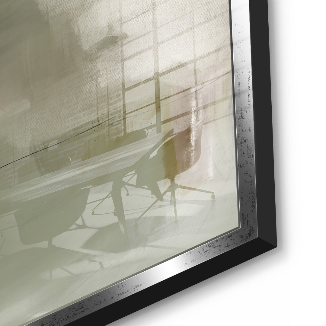 DOTCOMCANVAS Emerald Whispers Acrylglasbild Detailansicht silberner Rahmen