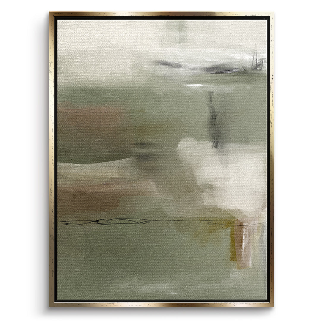 DOTCOMCANVAS Emerald Whispers Leinwandbild Vorderansicht goldener Rahmen