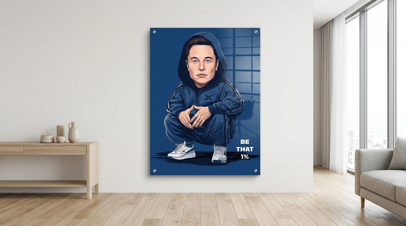 DOTCOMCANVAS Elon Musk Swag Acrylglas Banner