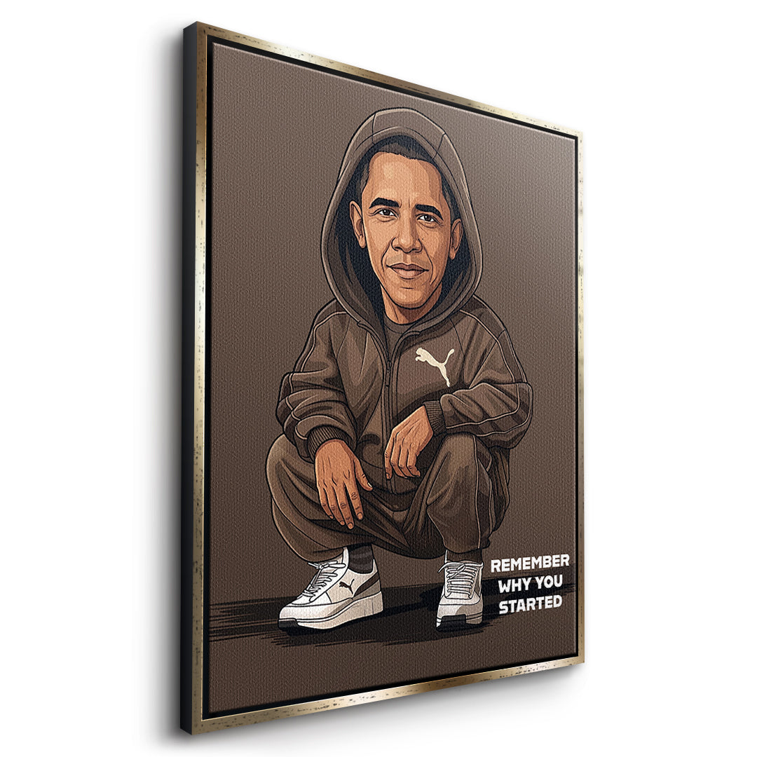 Obama Swag Leinwandbild Seitenansicht Gold