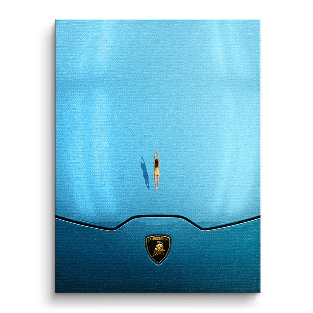 DOTCOMCANVAS Swim on the Hood Leinwandbild Vorderansicht ohne Rahmen