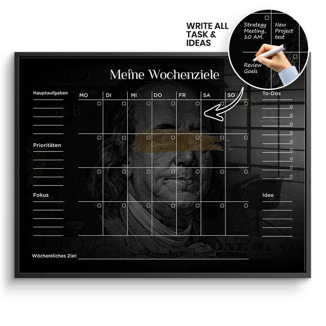 DOTCOMCANVAS Acrylglasbild Success Planner 1.0 (Deutsch) im schwarzen Premium-Rahmen