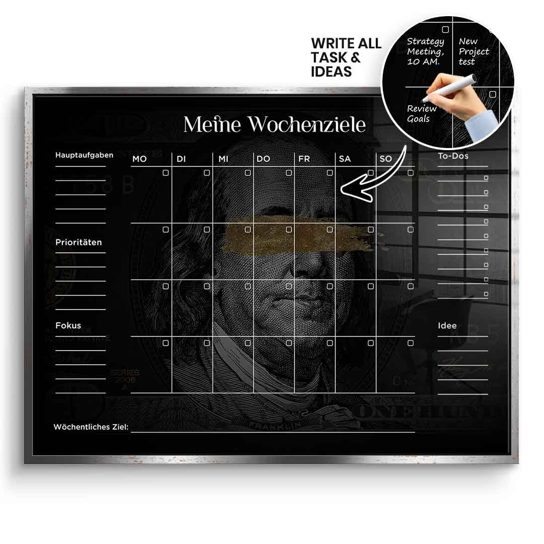 DOTCOMCANVAS Acrylglasbild Success Planner 1.0 (Deutsch) im silbernen Premium-Rahmen