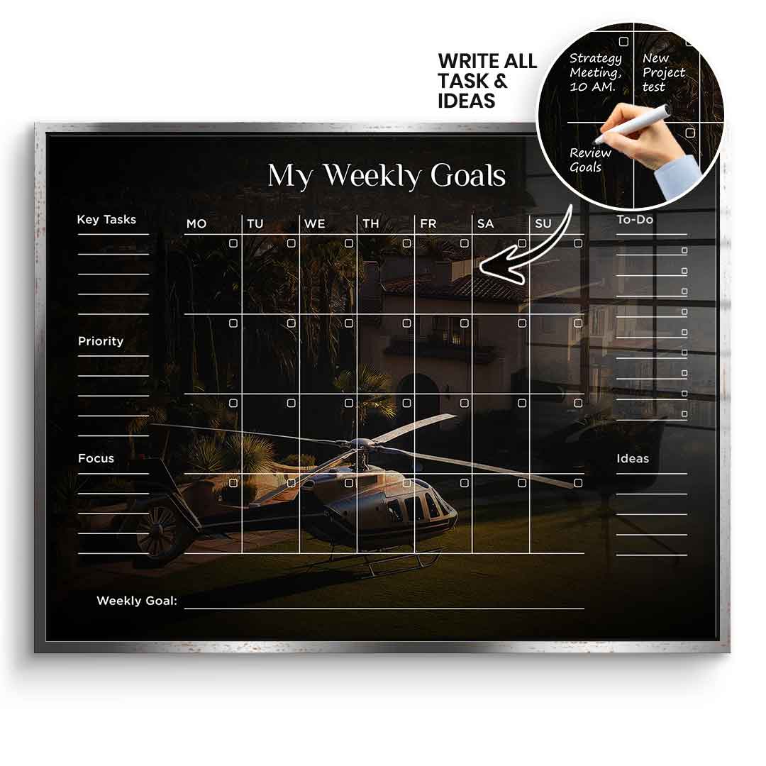 DOTCOMCANVAS Acrylglasbild Success Planner 2.0 (Englisch) im silbernen Premium-Rahmen