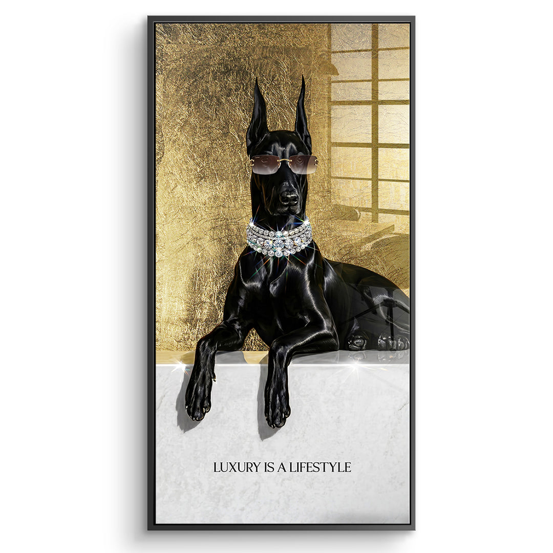 DOTCOMCANVAS Acrylglasbild Luxury Is A Lifestyle im schwarzen Premium-Rahmen