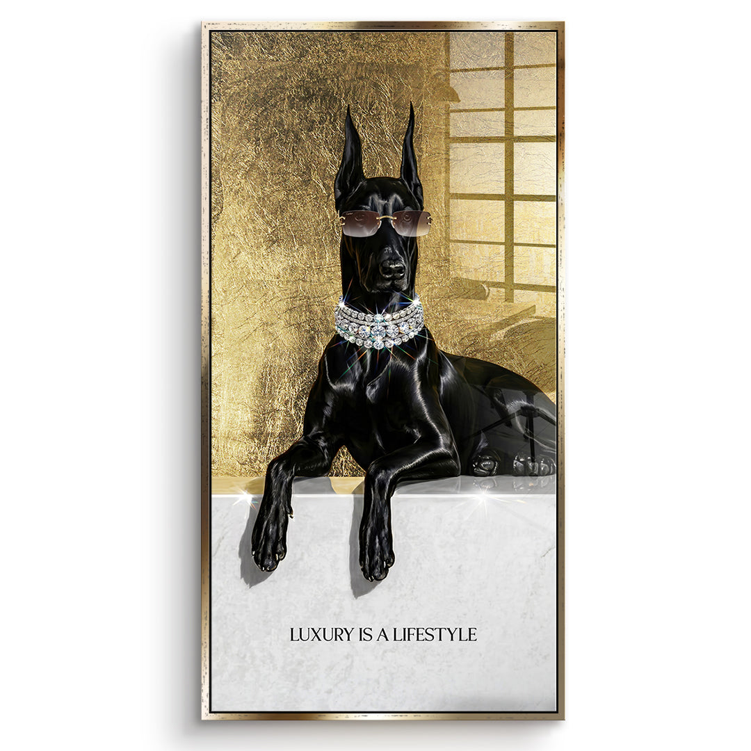 DOTCOMCANVAS Acrylglasbild Luxury Is A Lifestyle im goldenen Premium-Rahmen