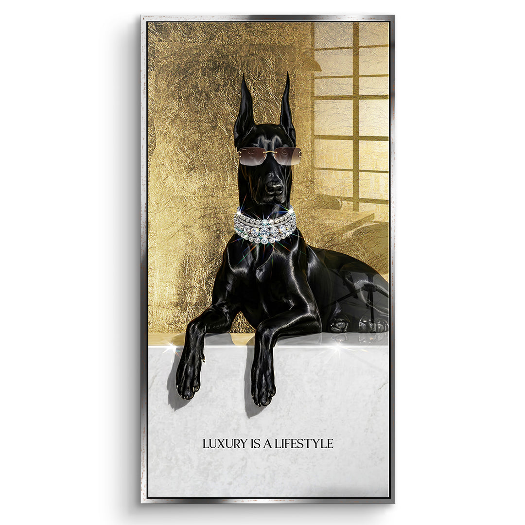 DOTCOMCANVAS Acrylglasbild Luxury Is A Lifestyle im silbernen Premium-Rahmen