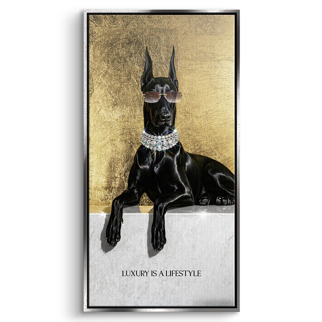 DOTCOMCANVAS Leinwandbild Luxury Is A Lifestyle im silbernen Premium-Rahmen