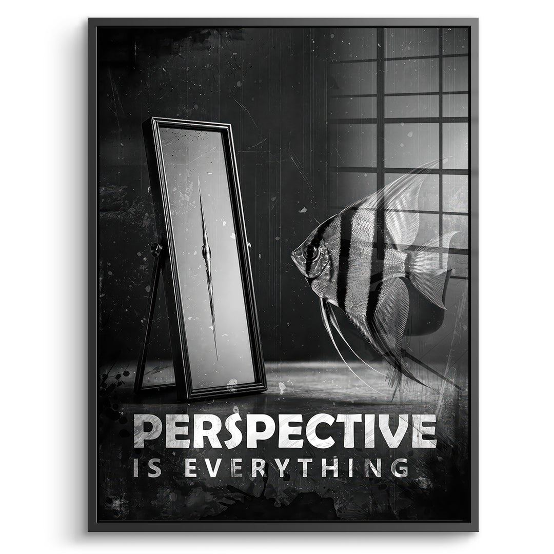 DOTCOMCANVAS Acrylglasbild Perspective Is Everything (Englisch) im schwarzen Premium-Rahmen