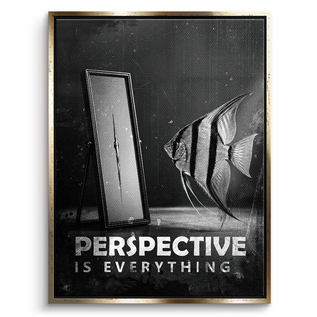 DOTCOMCANVAS Leinwandbild Perspective Is Everything (Englisch) im goldenen Premium-Rahmen
