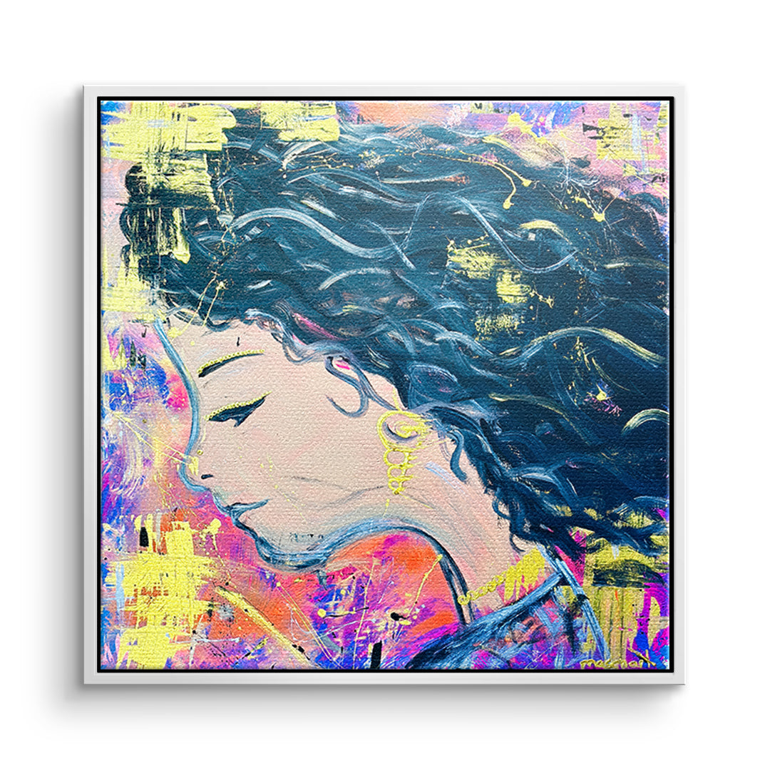 DOTCOMCANVAS Leinwandbild Midnight Waves im weißen Premium-Rahmen