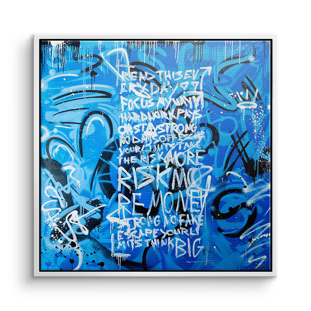 DOTCOMCANVAS Leinwandbild More Risk More Money im weißen Premium-Rahmen