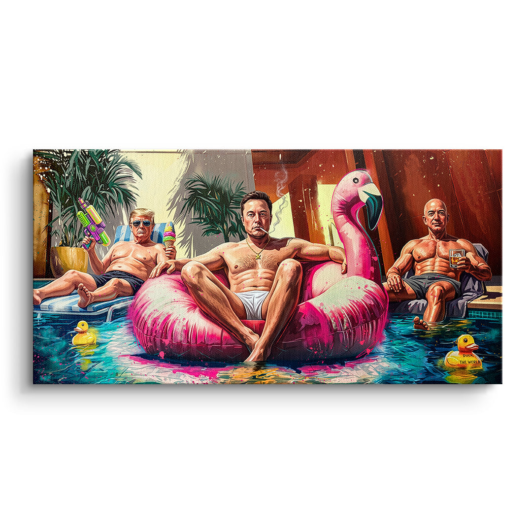 DOTCOMCANVAS Leinwandbild Pool Friends ohne Rahmen