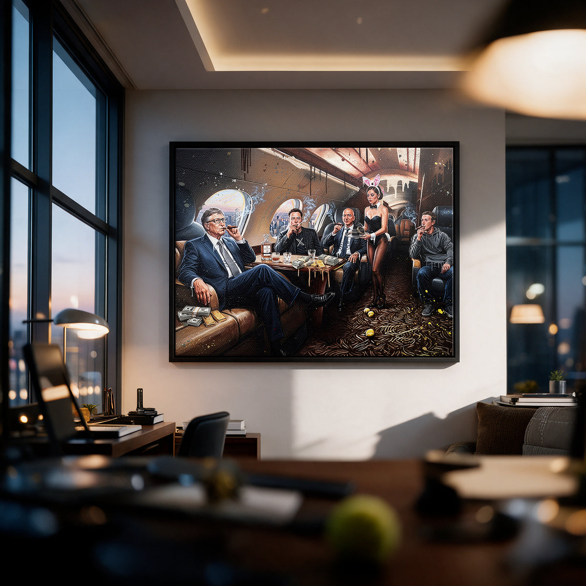 Leinwandbild Jet Friends an der Wand eines modernen Wohnraums