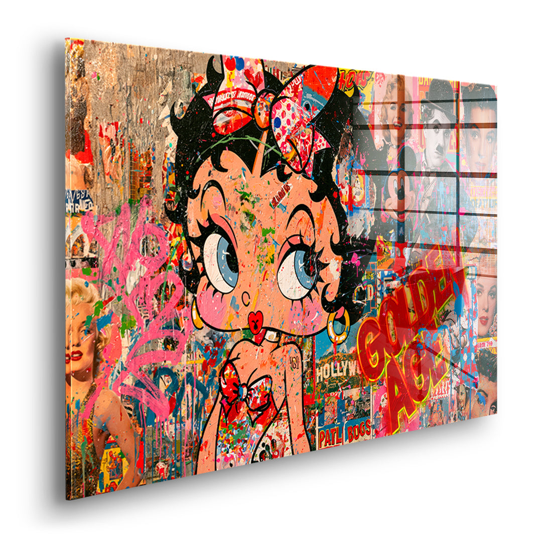 Seitenansicht des Acrylglasbilds Golden Age ohne Rahmen