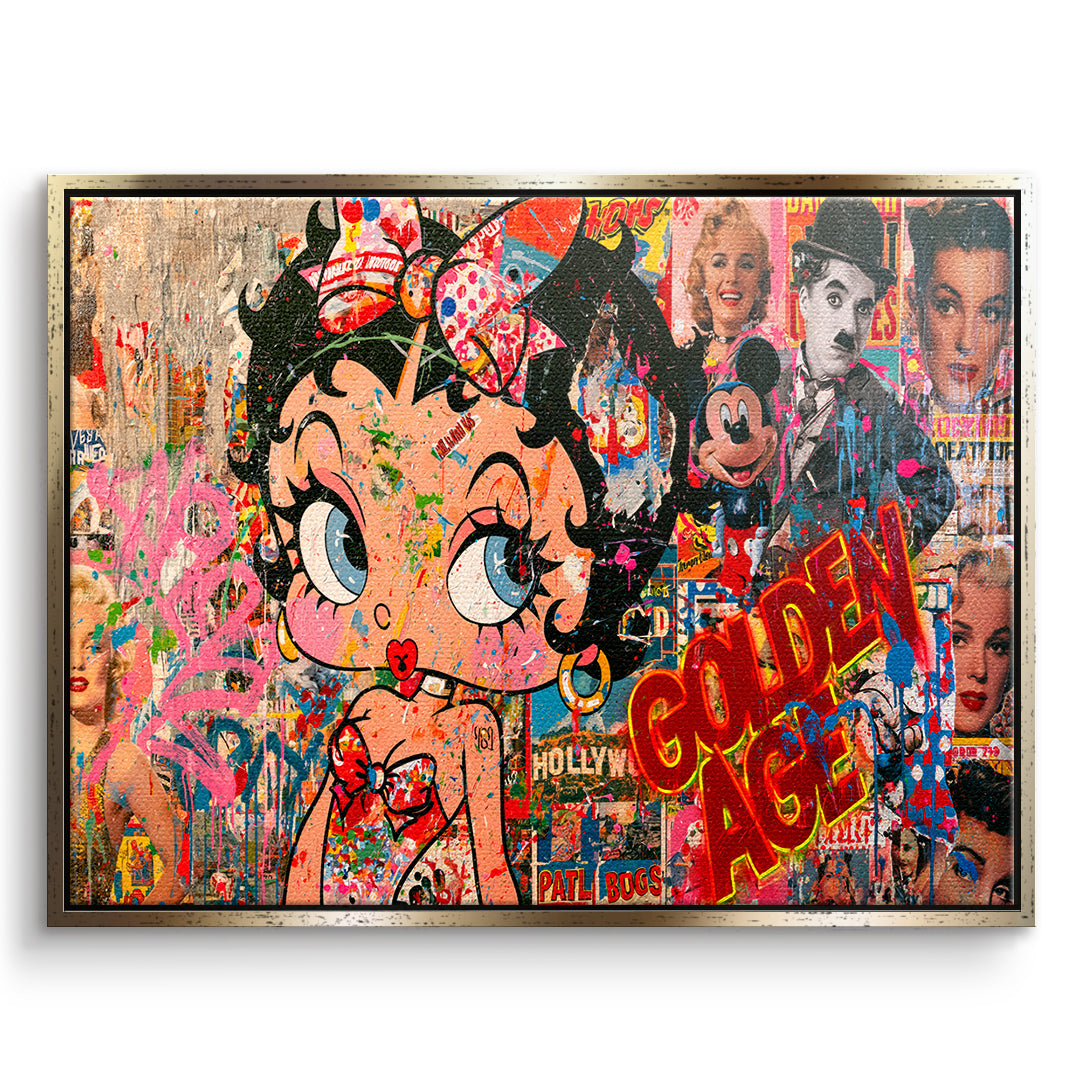DOTCOMCANVAS Leinwandbild Golden Age im goldenen Premium-Rahmen