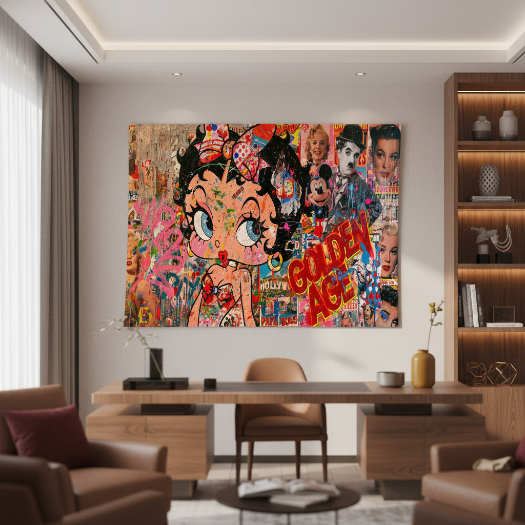 Poster Golden Age an der Wand eines modernen Wohnraums