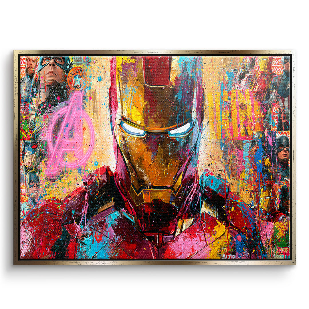 DOTCOMCANVAS Leinwandbild Iron Legend im goldenen Premium-Rahmen