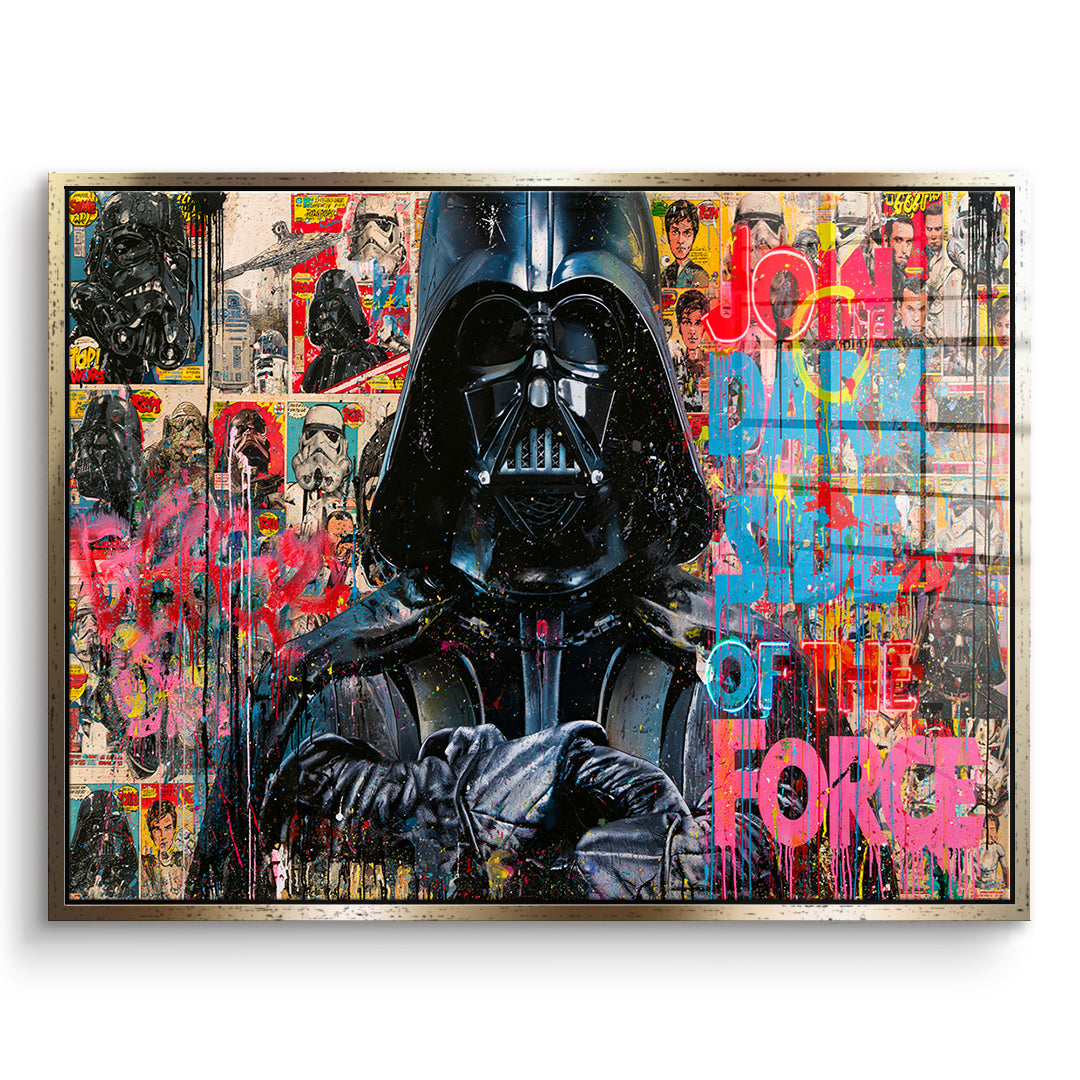 DOTCOMCANVAS Acrylglasbild Dark Side Graffiti im goldenen Premium-Rahmen
