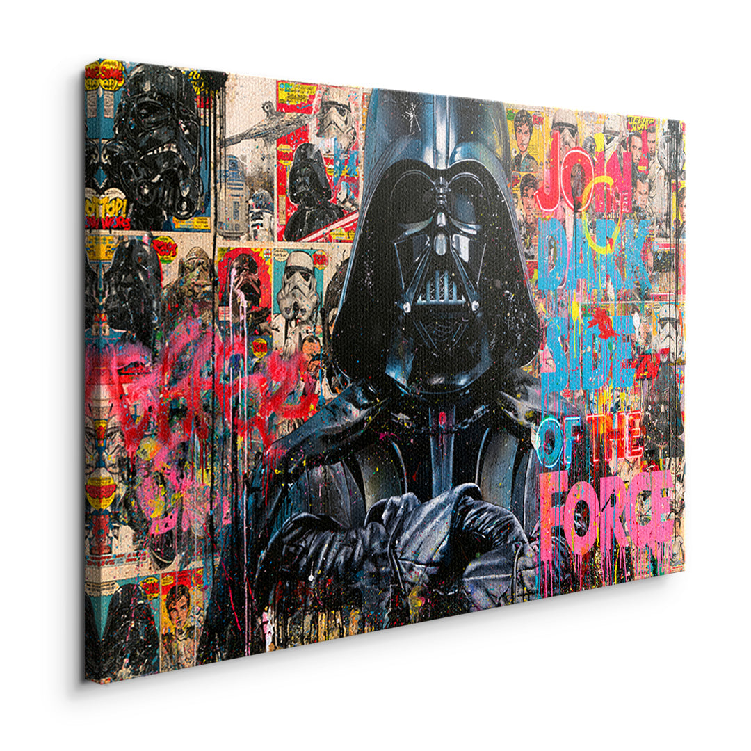 Seitenansicht des Leinwandbilds Dark Side Graffiti ohne Rahmen