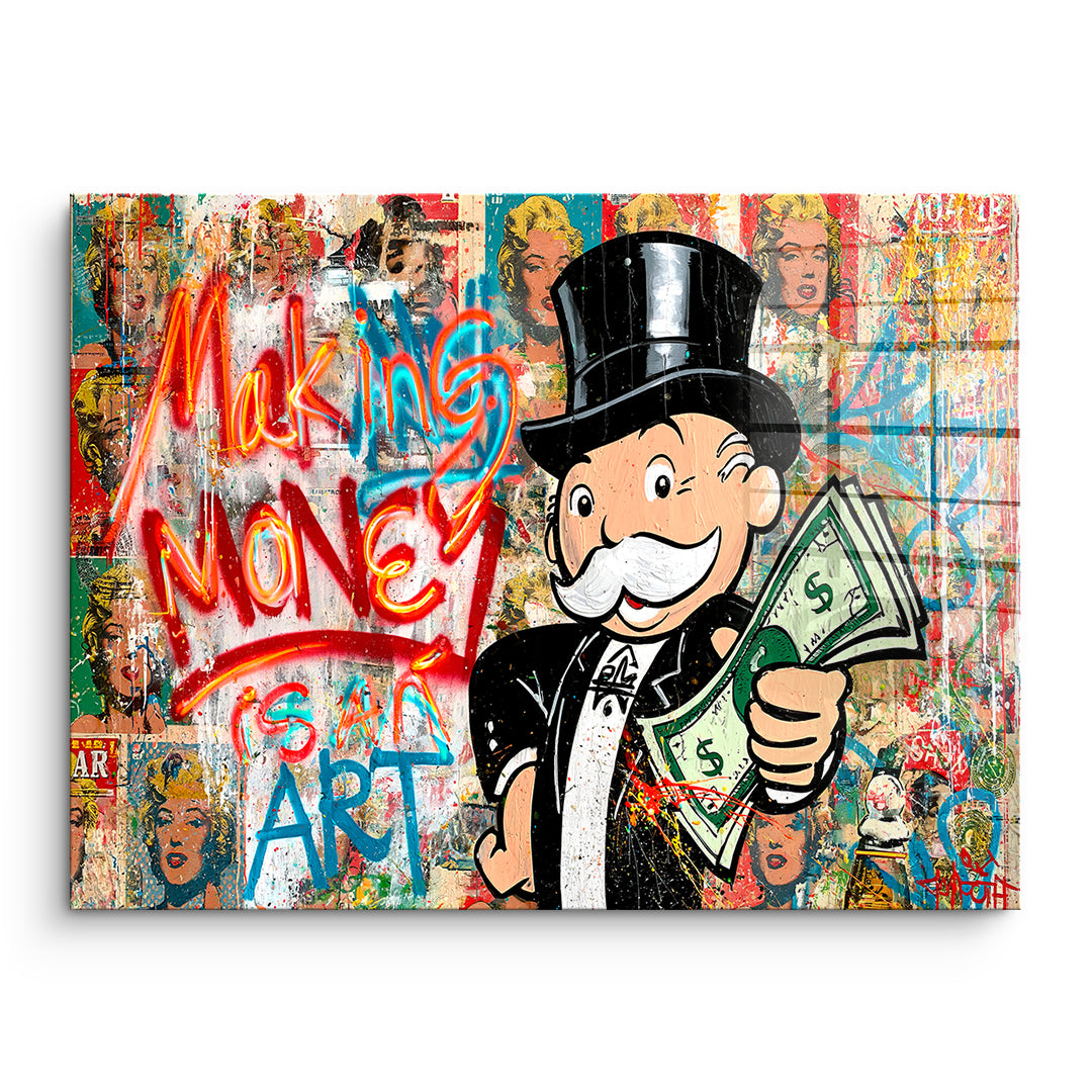 DOTCOMCANVAS Acrylglasbild Making Money Is An Art Graffiti ohne Rahmen