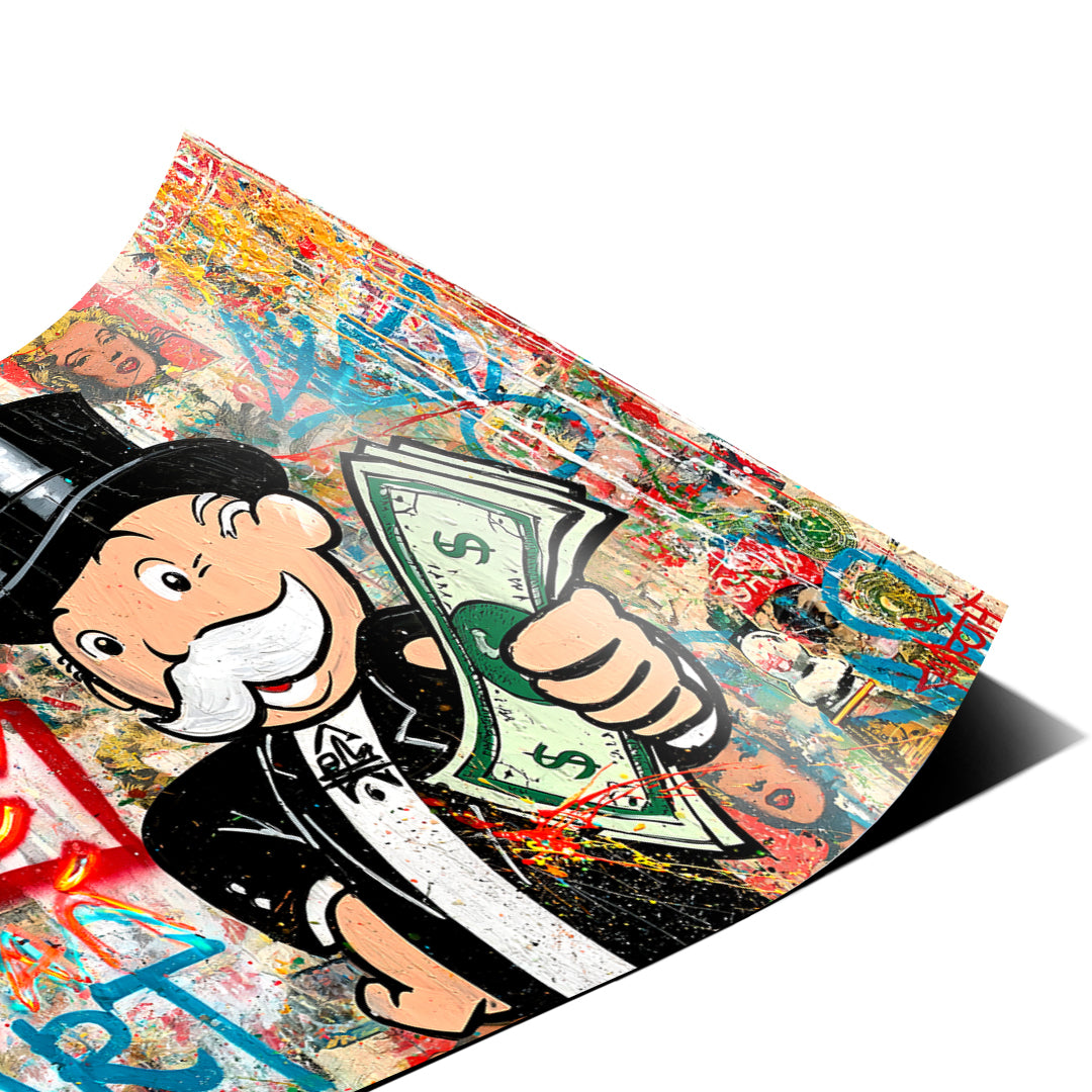 Eckdetail des Posters Making Money Is An Art Graffiti