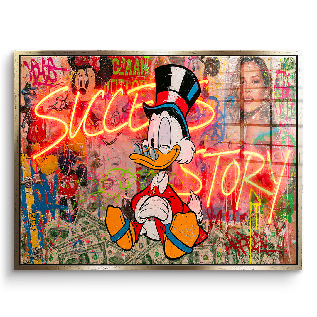 DOTCOMCANVAS Acrylglasbild Success Story im goldenen Premium-Rahmen