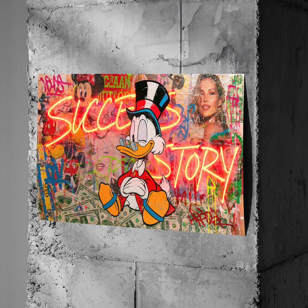 Poster Success Story an einer Betonwand