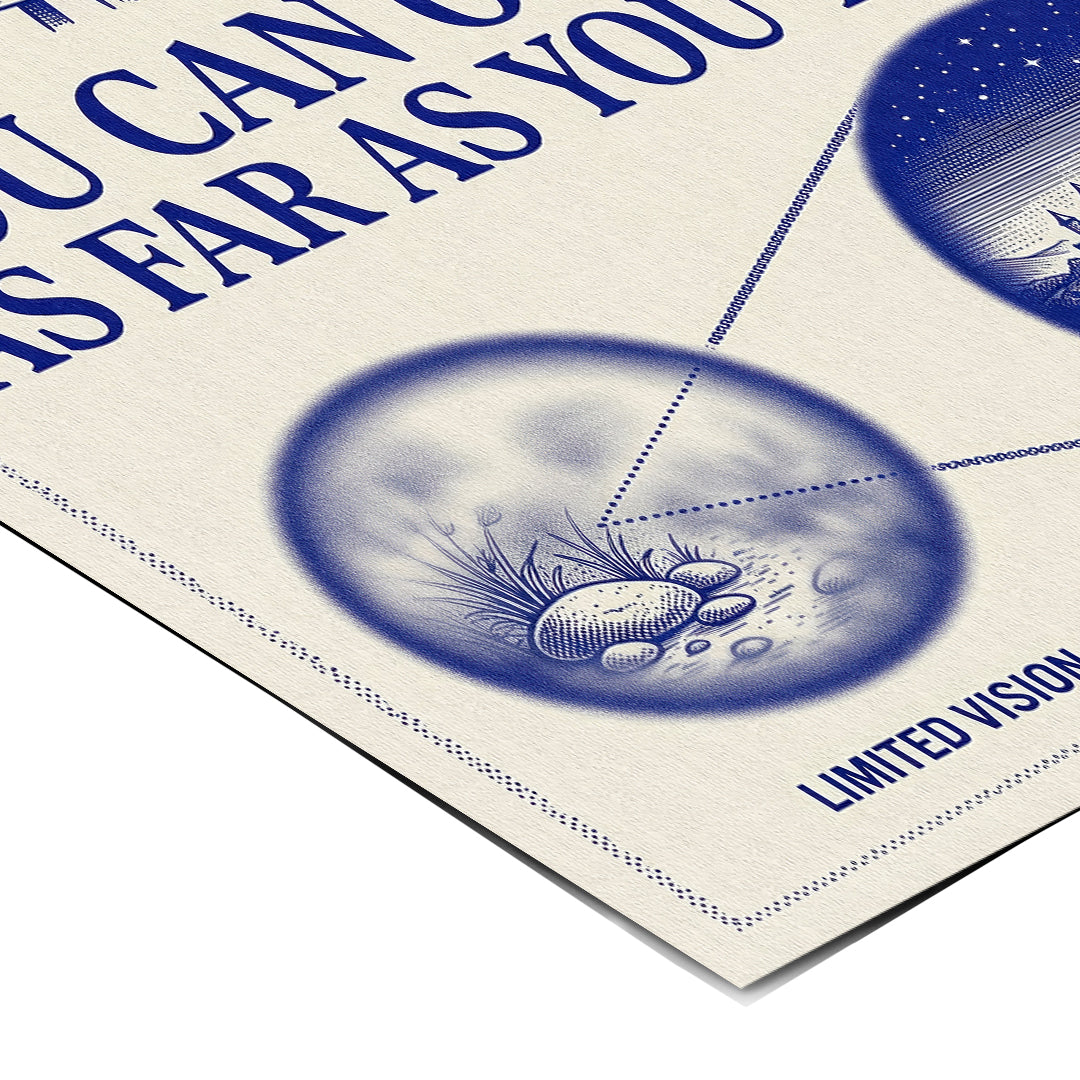 Eckdetail des Posters See As Far As You Think