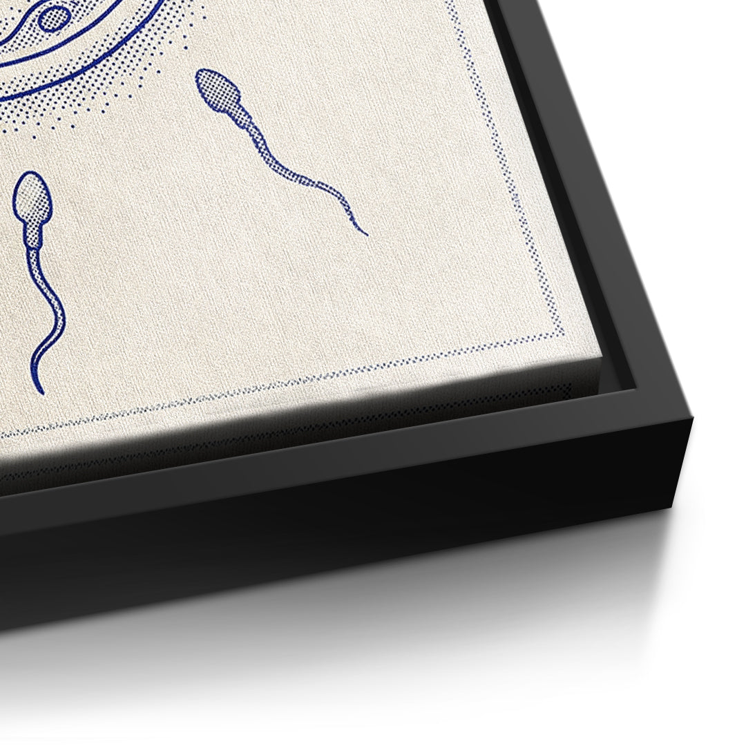 Detailaufnahme der Leinwandstruktur, Came Into The World As A Winner im schwarzen Rahmen