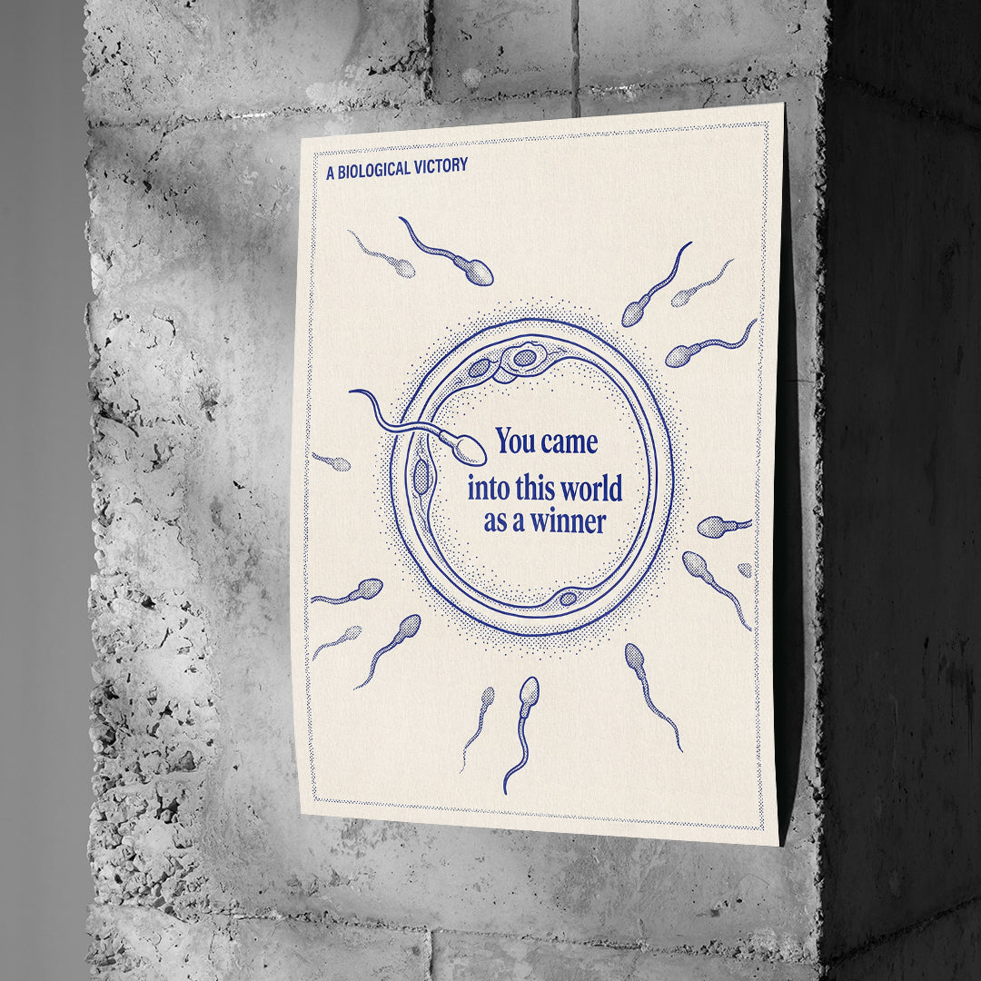 Poster Came Into The World As A Winner an einer Betonwand