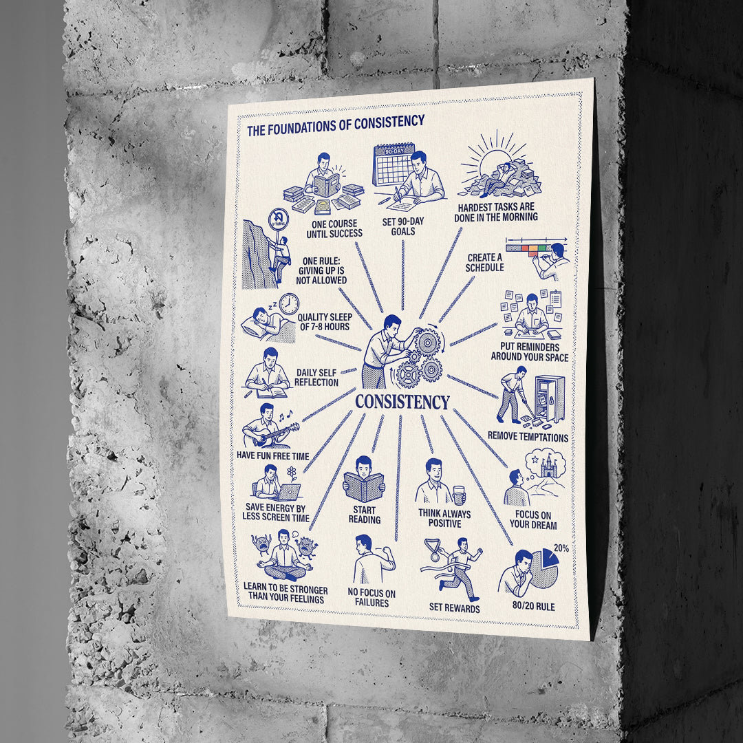 Poster Foundations Of Consistency an einer Betonwand