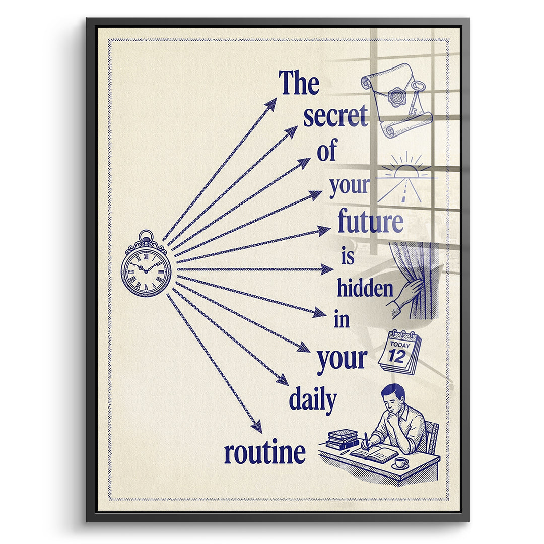 DOTCOMCANVAS Acrylglasbild Hidden In Your Daily Routine im schwarzen Premium-Rahmen