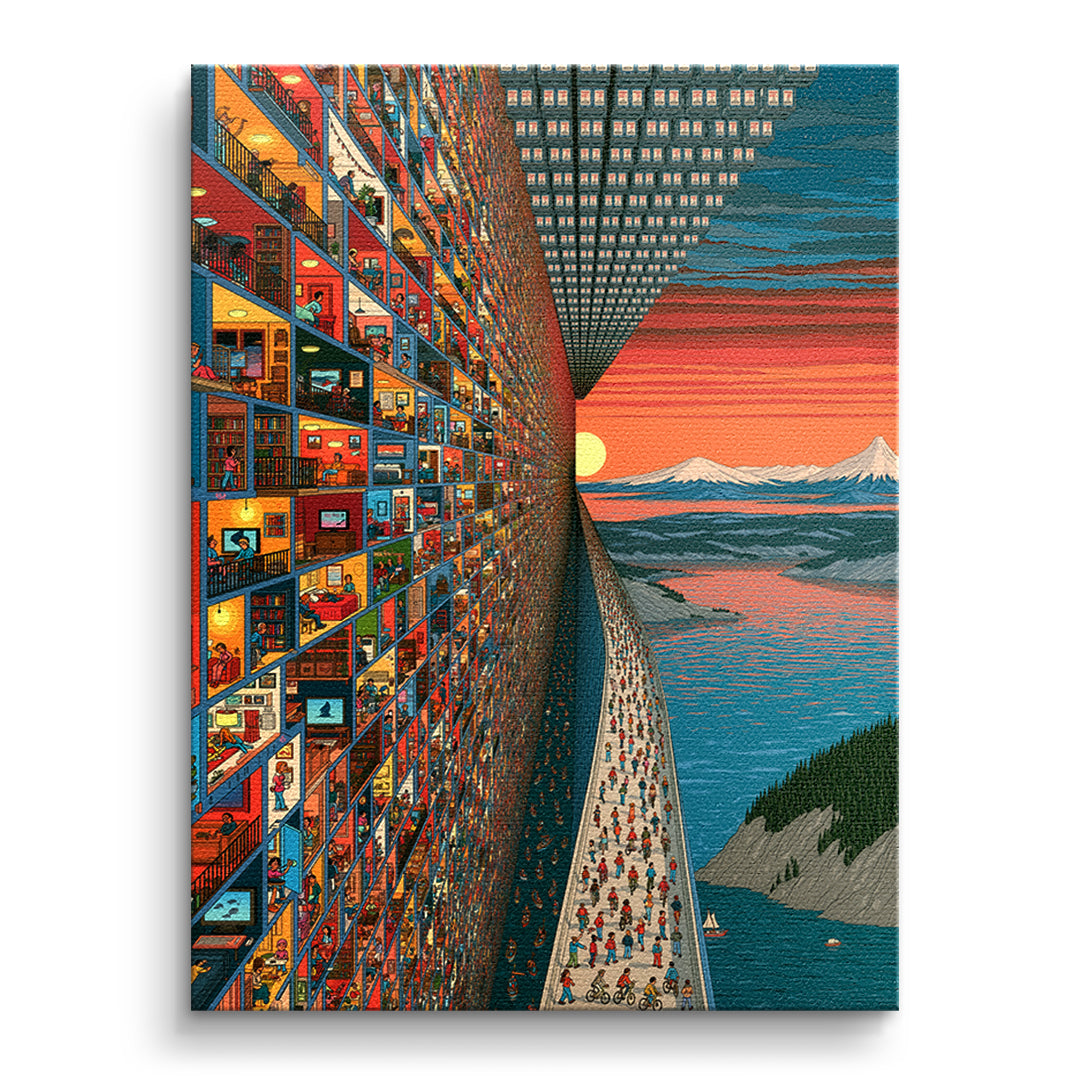 DOTCOMCANVAS Leinwandbild City Of Windows ohne Rahmen