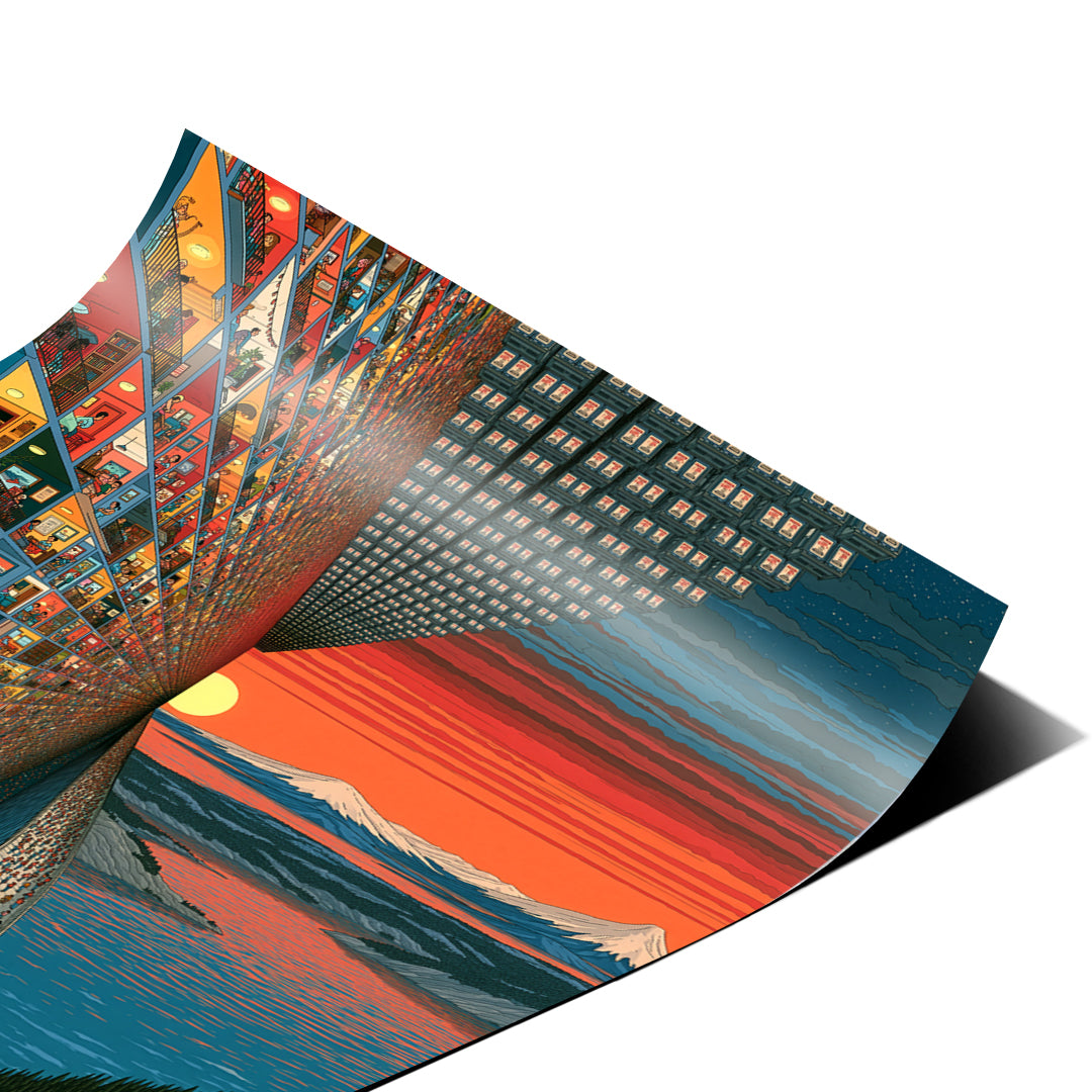 Eckdetail des Posters City Of Windows, Nahaufnahme