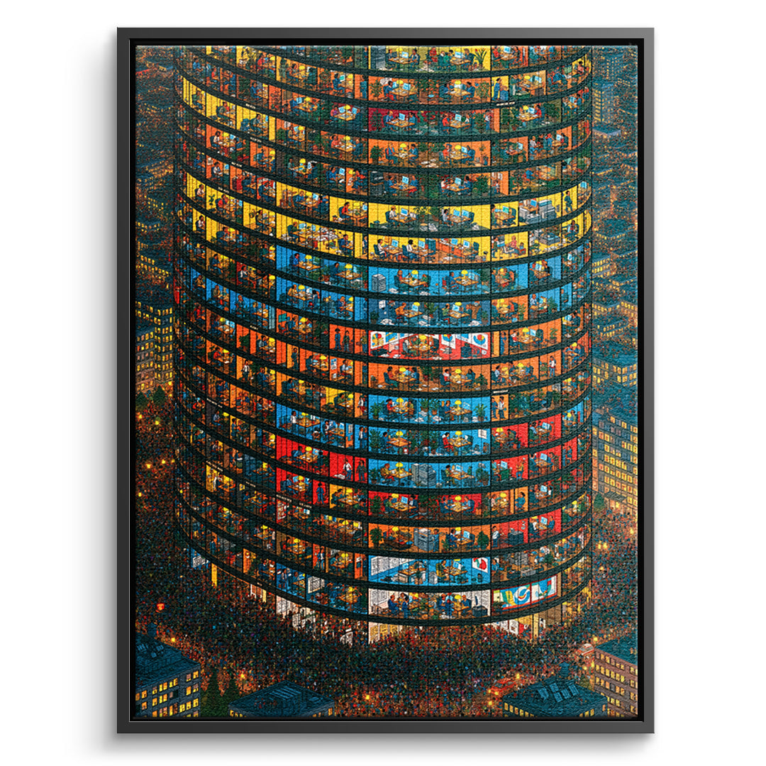 DOTCOMCANVAS Leinwandbild Tower Of Lives im schwarzen Premium-Rahmen