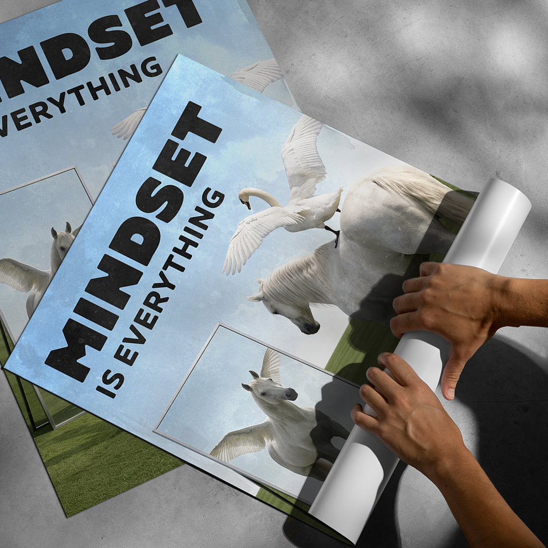 Aufgerolltes Poster Mindset Is Everything Pegasus