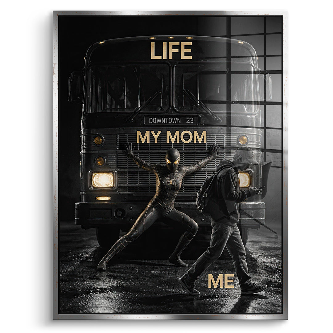DOTCOMCANVAS Acrylglasbild Life My Mom Me im silbernen Premium-Rahmen