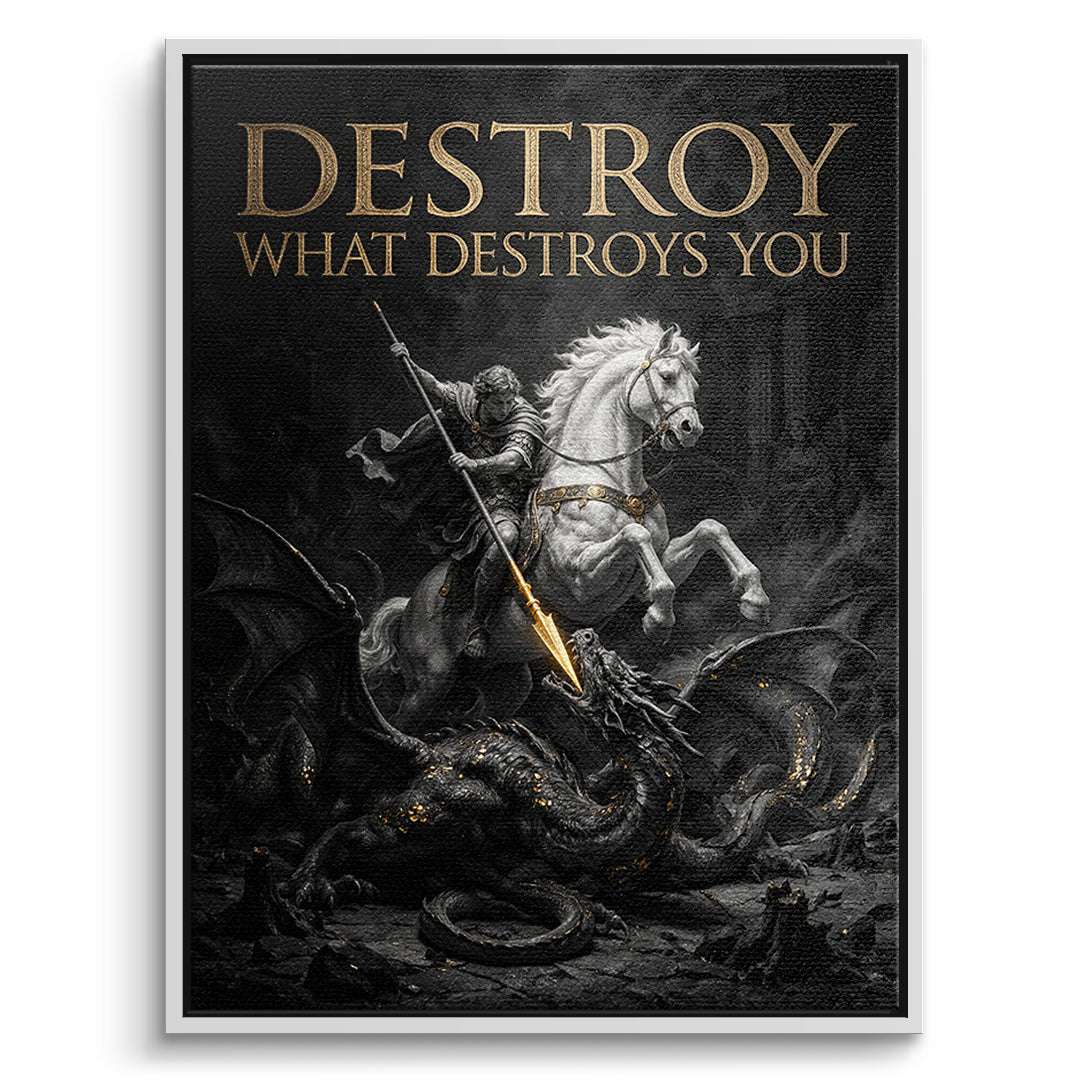 DOTCOMCANVAS Leinwandbild Destroy What Destroys You im weißen Premium-Rahmen