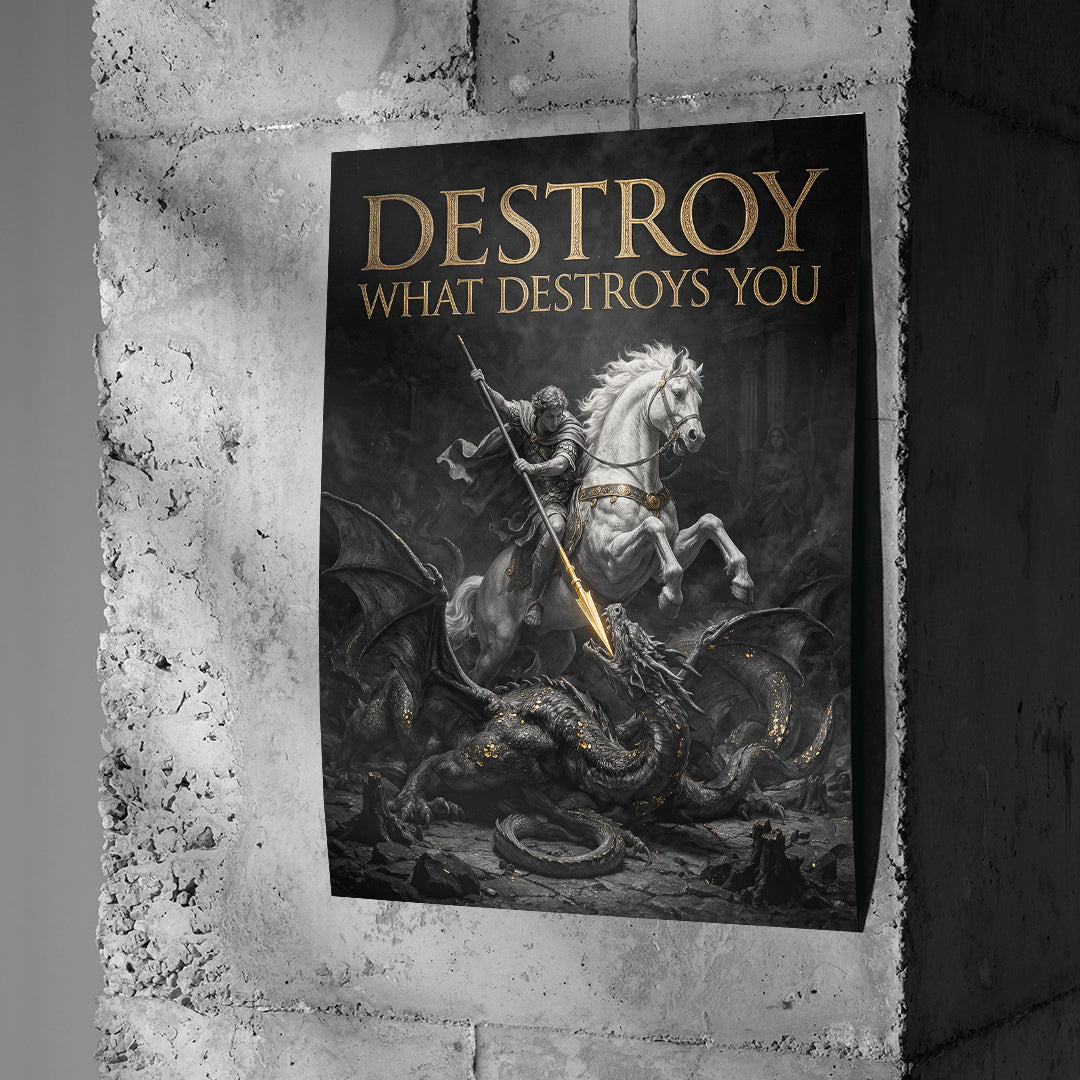 Poster Destroy What Destroys You an einer Betonwand