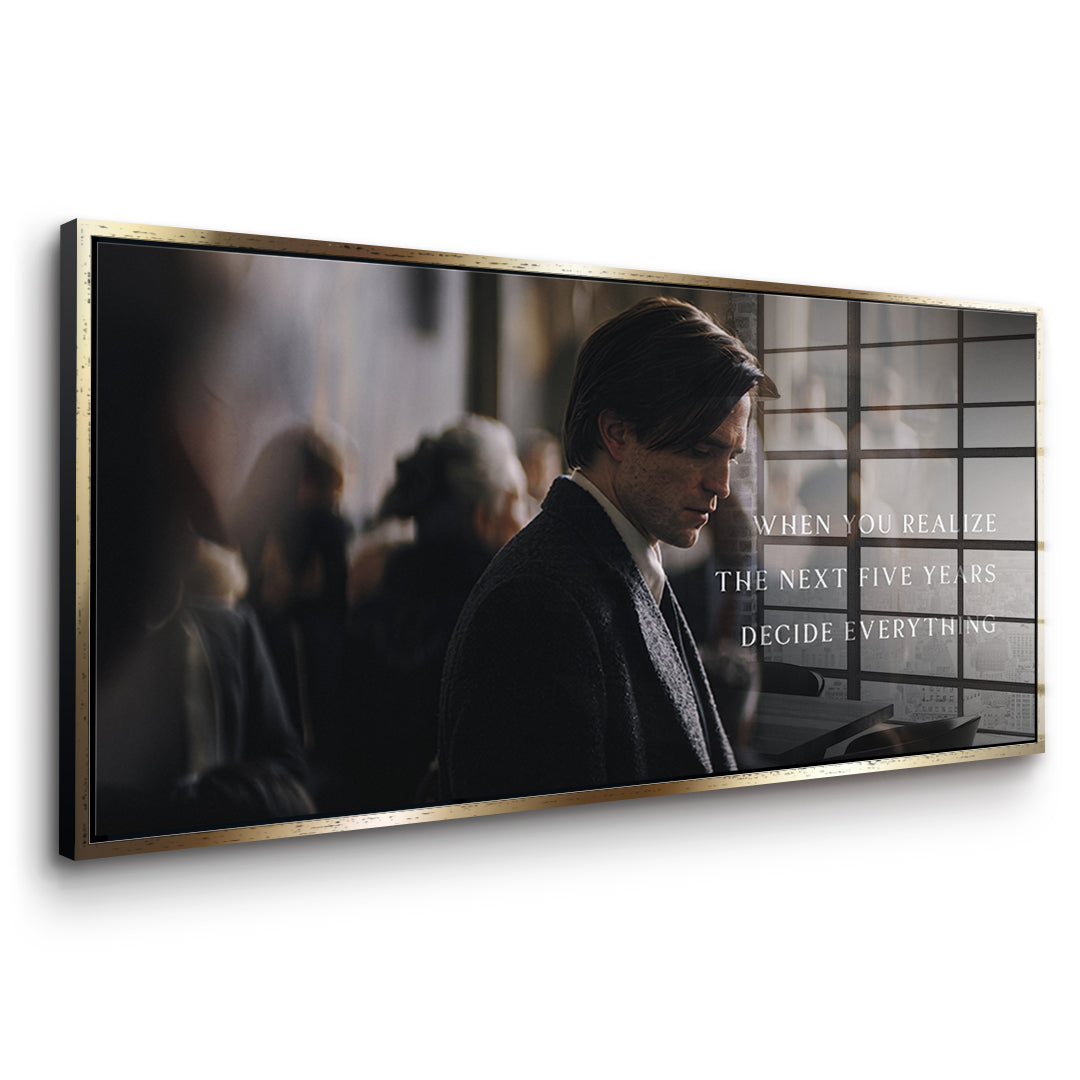 Seitenansicht des Acrylglasbilds When You Realize im goldenen Rahmen