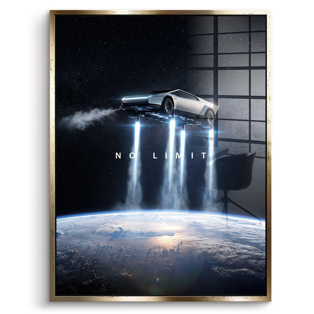 DOTCOMCANVAS Acrylglasbild No Limit Orbit im goldenen Premium-Rahmen