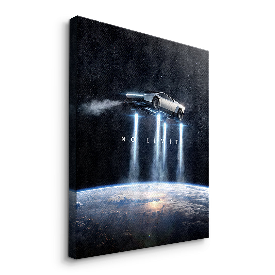 Seitenansicht des Leinwandbilds No Limit Orbit ohne Rahmen