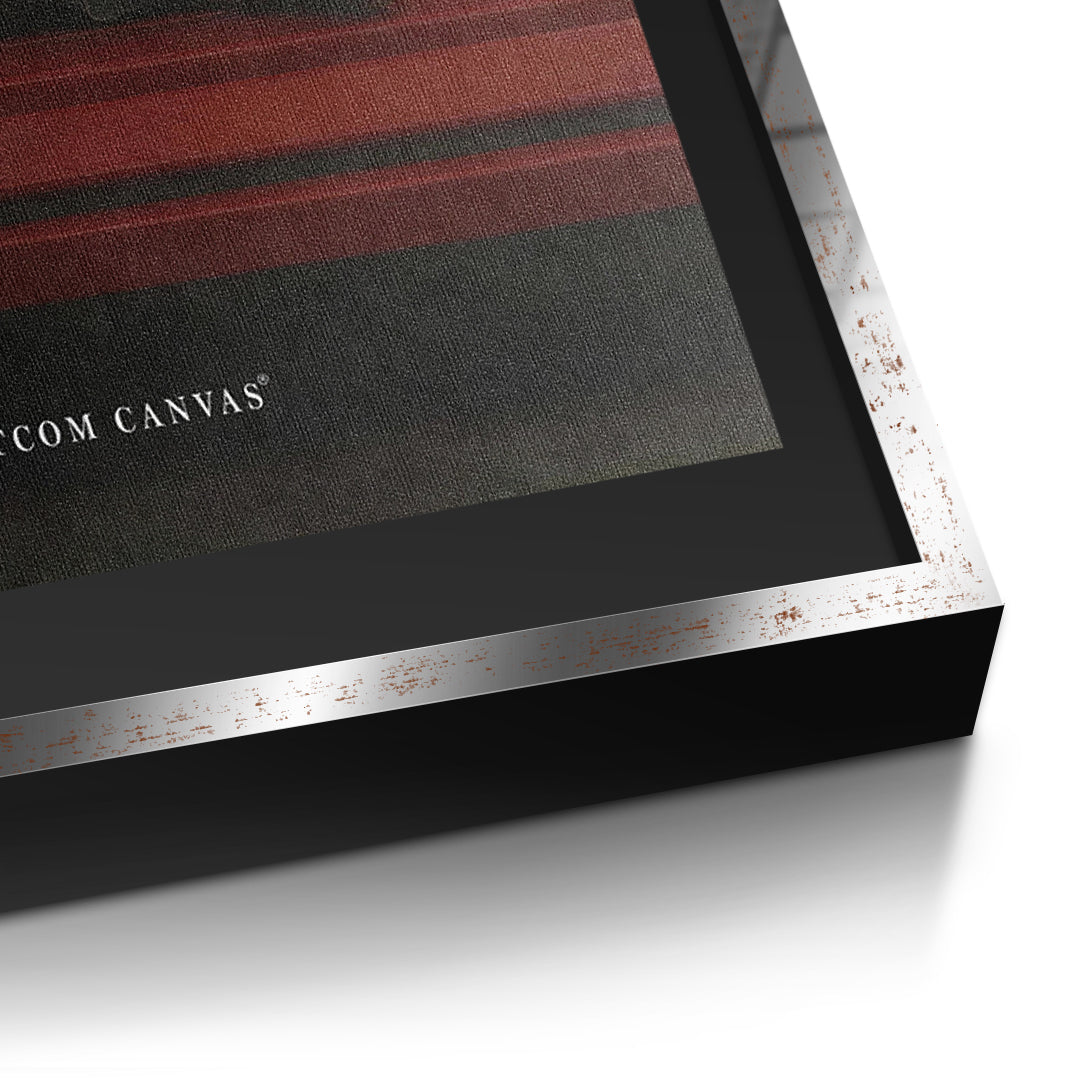 Detailaufnahme der Leinwandstruktur, From My Heart im silbernen Rahmen