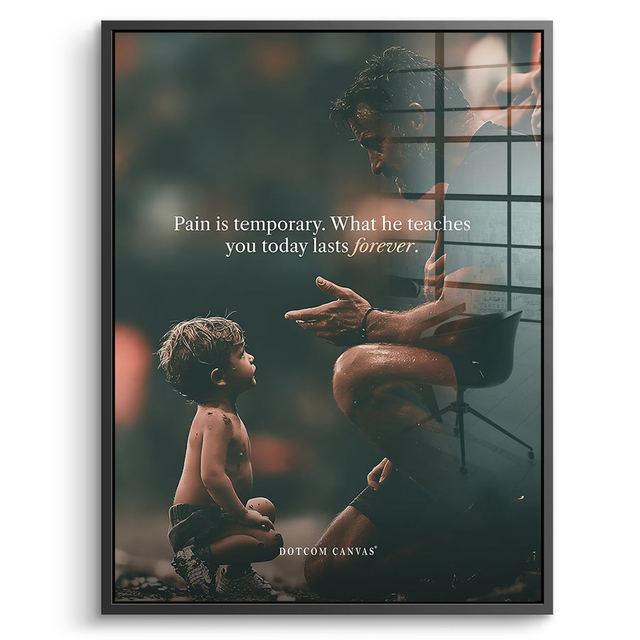 DOTCOMCANVAS Acrylglasbild Pain Is Temporary im schwarzen Premium-Rahmen