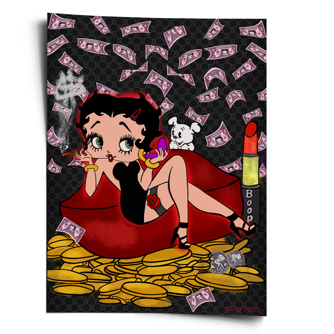 DOTCOMCANVAS Poster Lipstick Money Pin-Up