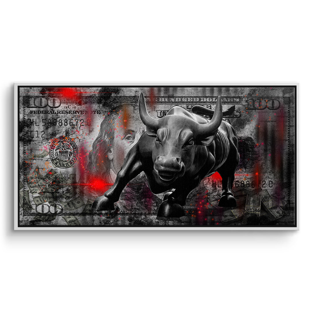 DOTCOMCANVAS Leinwandbild Bill And Bull im weißen Premium-Rahmen